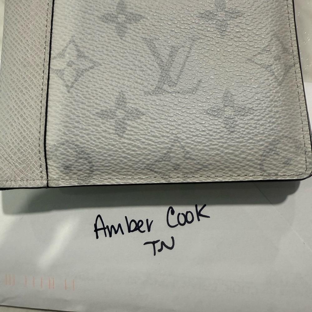 Louis Vuitton white grey Taiga limited edition Monogram men’s wallet